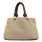 shop 100% authentic second hand Bottega Veneta Beige Woven Canvas Top Handle Bag on Labellov.com