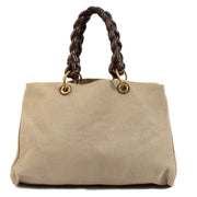 shop 100% authentic second hand Bottega Veneta Beige Woven Canvas Top Handle Bag on Labellov.com