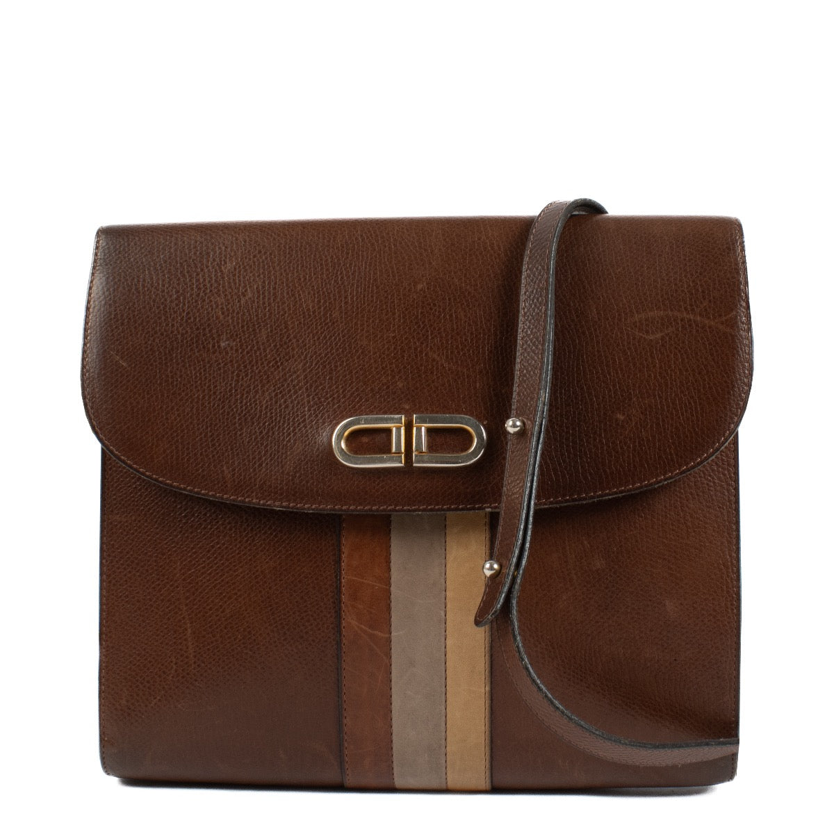 buy 100% authentic pre loved Delvaux Brown Vintage Striped Bag on Labellov.com