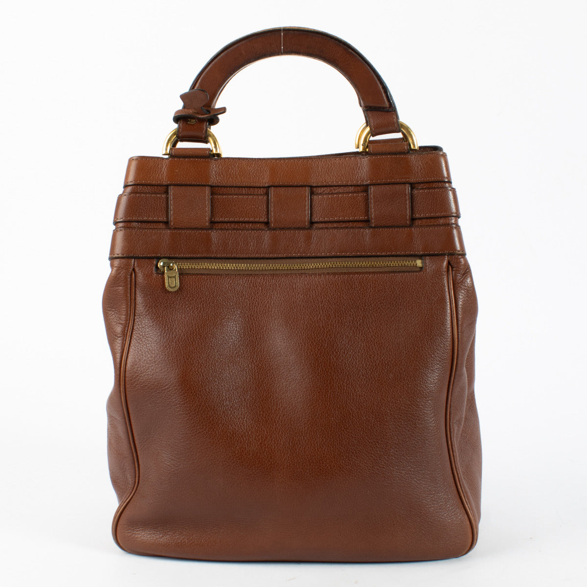 Delvaux Brown Leather Roseau Bag