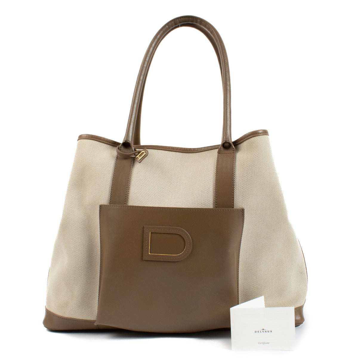 Sac Delvaux Fauve Toile D Café Le Cabas