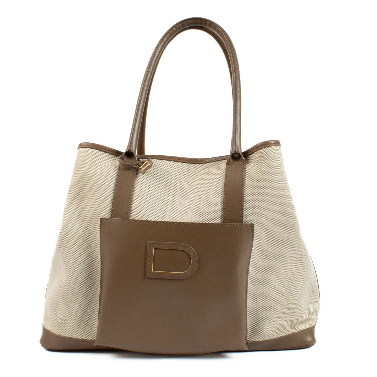 Sac Delvaux Fauve Toile D Café Le Cabas