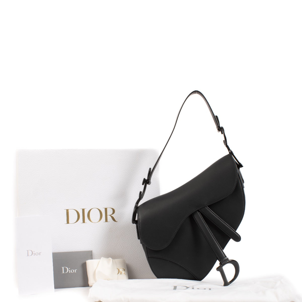 shop 100% authentic second hand Christian Dior Black Ultramatte Saddle Bag on Labellov.com