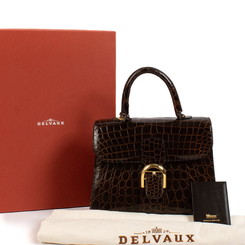 buy 100% authentic pre loved Delvaux Brown Crocodile Brillant MM on Labellov.com