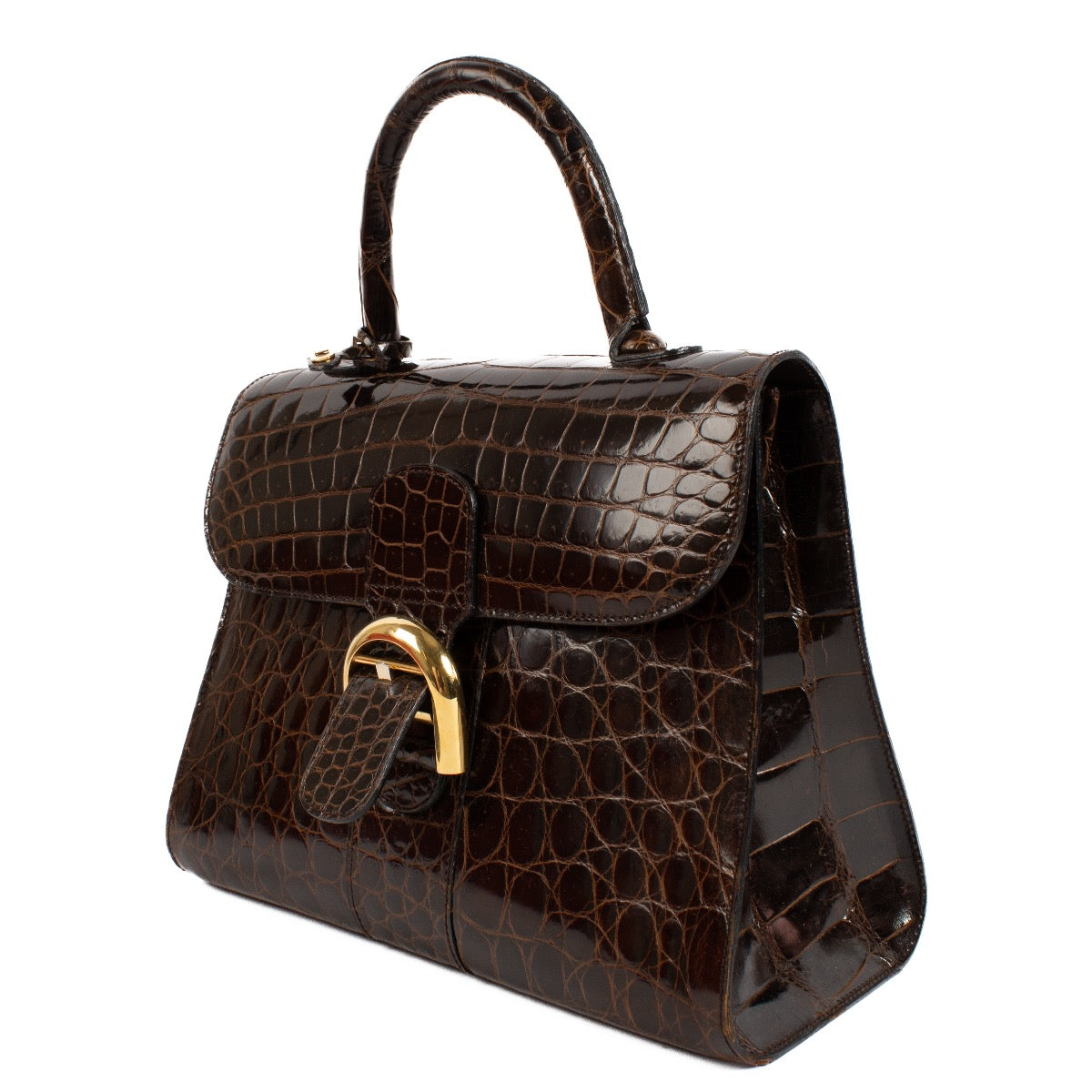 buy 100% authentic pre loved Delvaux Brown Crocodile Brillant MM on Labellov.com