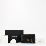 shop 100% authentic second hand Chanel Black Caviar Classic Wallet On Chain on Labellov.com