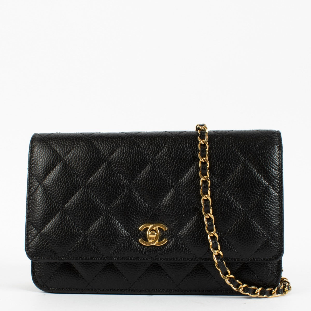 shop 100% authentic second hand Chanel Black Caviar Classic Wallet On Chain on Labellov.com
