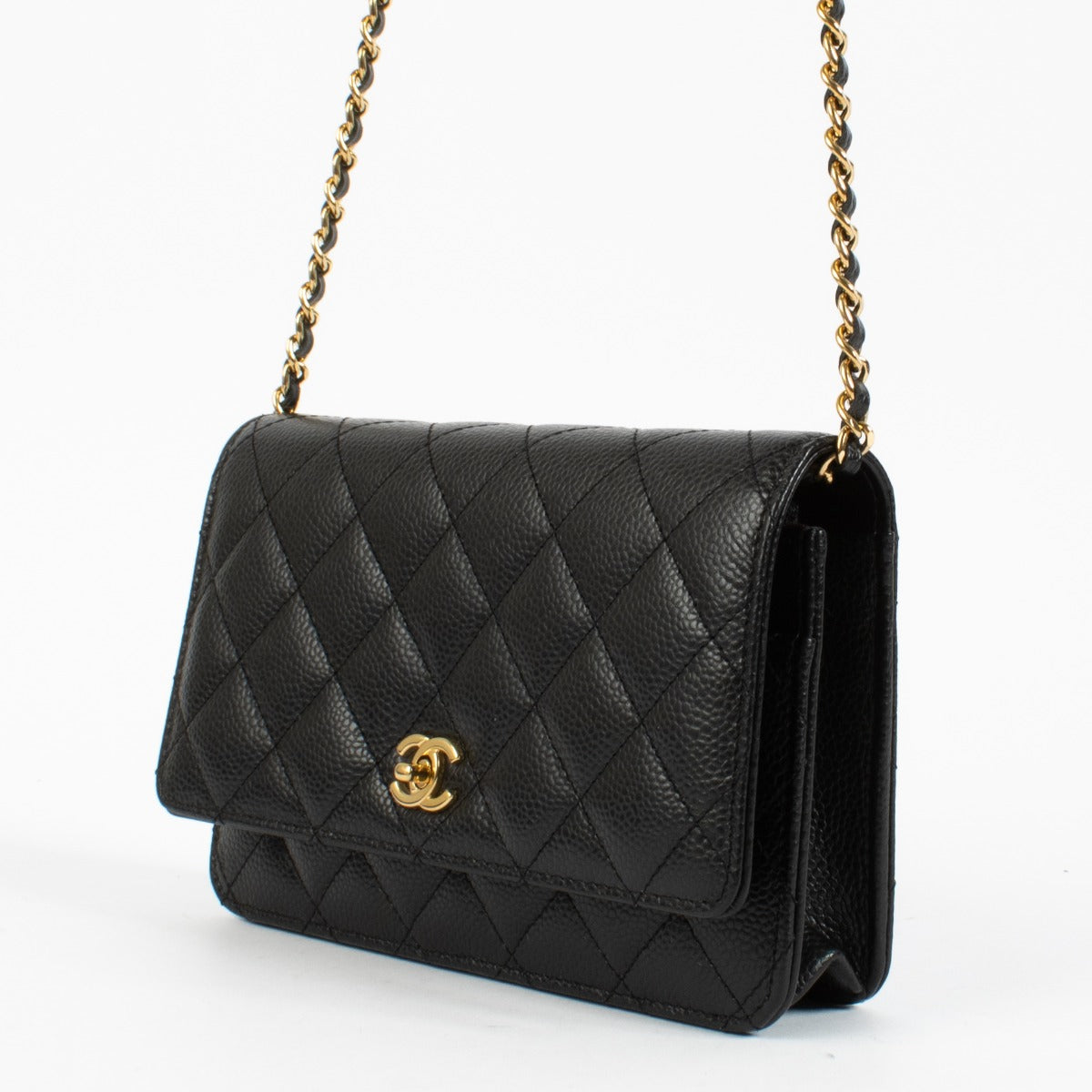 shop 100% authentic second hand Chanel Black Caviar Classic Wallet On Chain on Labellov.com