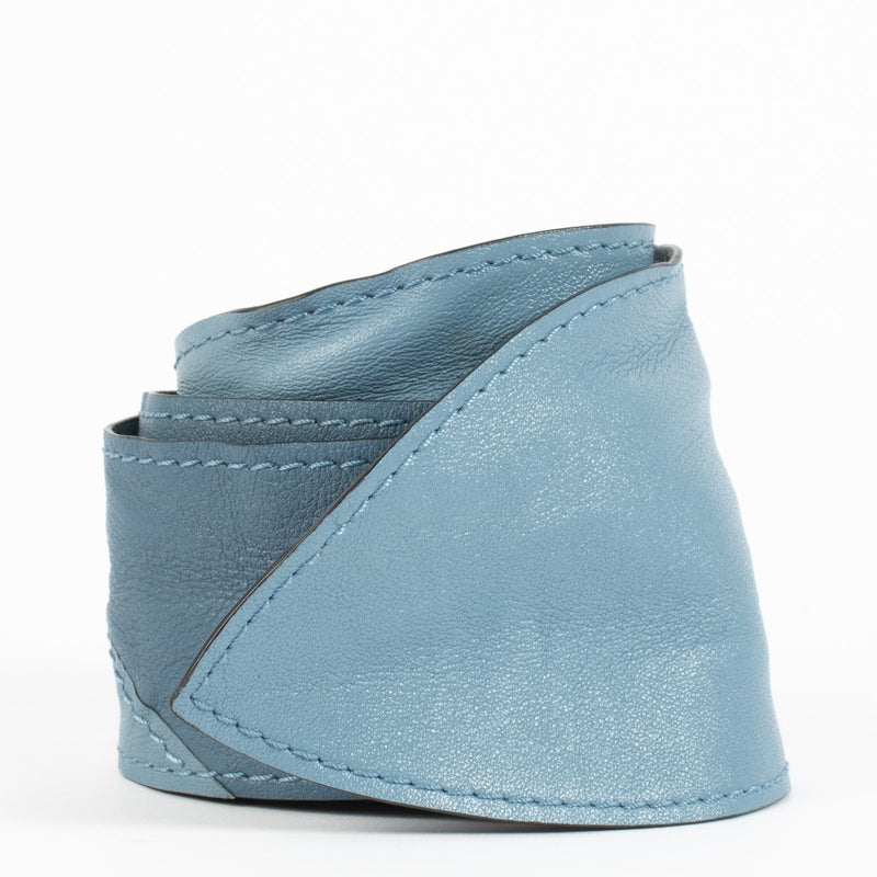Delvaux Blue Supple Calf Handle Ribbon