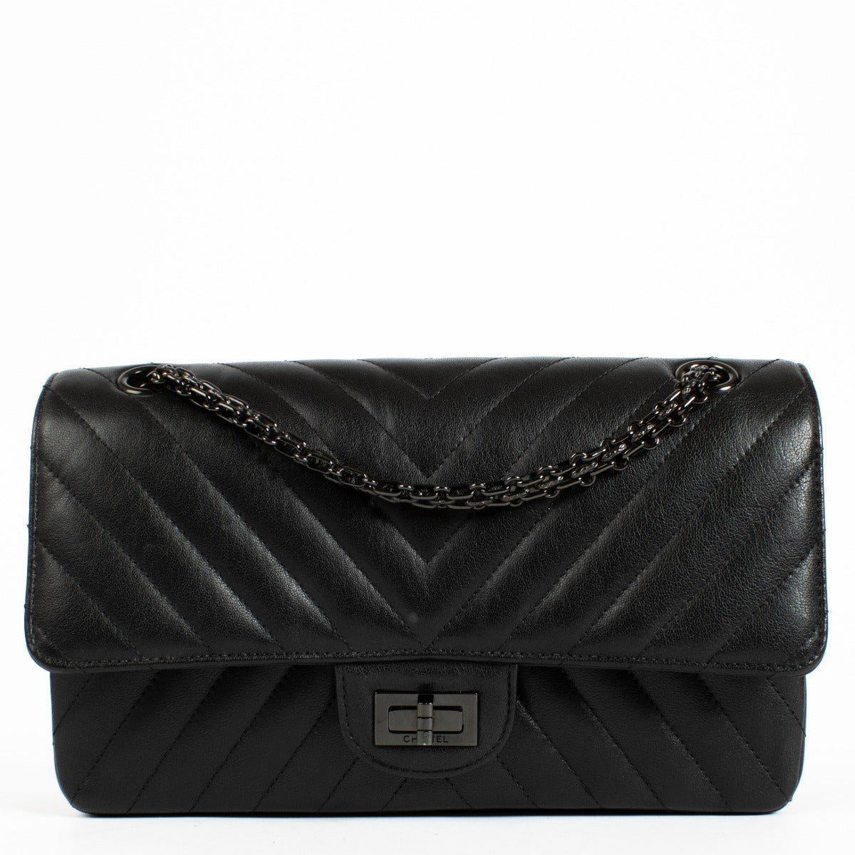 Sac Chanel Reissue 2.55 moyen Chevron So Black