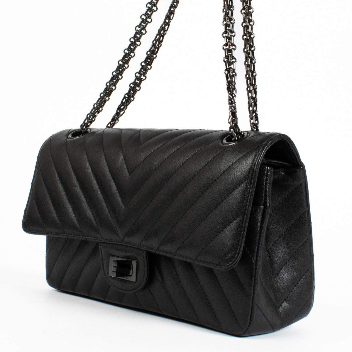 Sac Chanel Reissue 2.55 moyen Chevron So Black