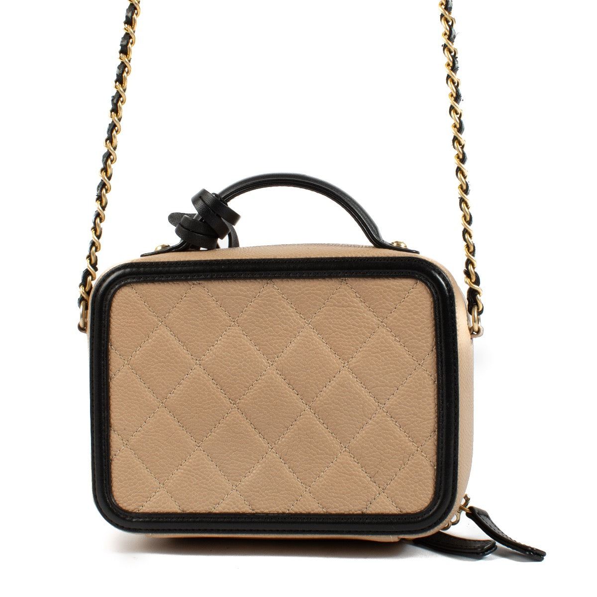 Shop 100% authentic second hand Chanel Beige And Black Vanity Bag on Labellov.com