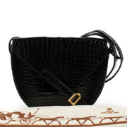 Buy authentic second hand Delvaux Black Crocodile Madelaine Crossbody Bag at Labellov.com