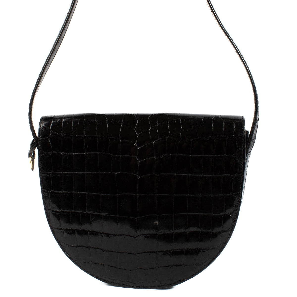 Buy authentic second hand Delvaux Black Crocodile Madelaine Crossbody Bag at Labellov.com