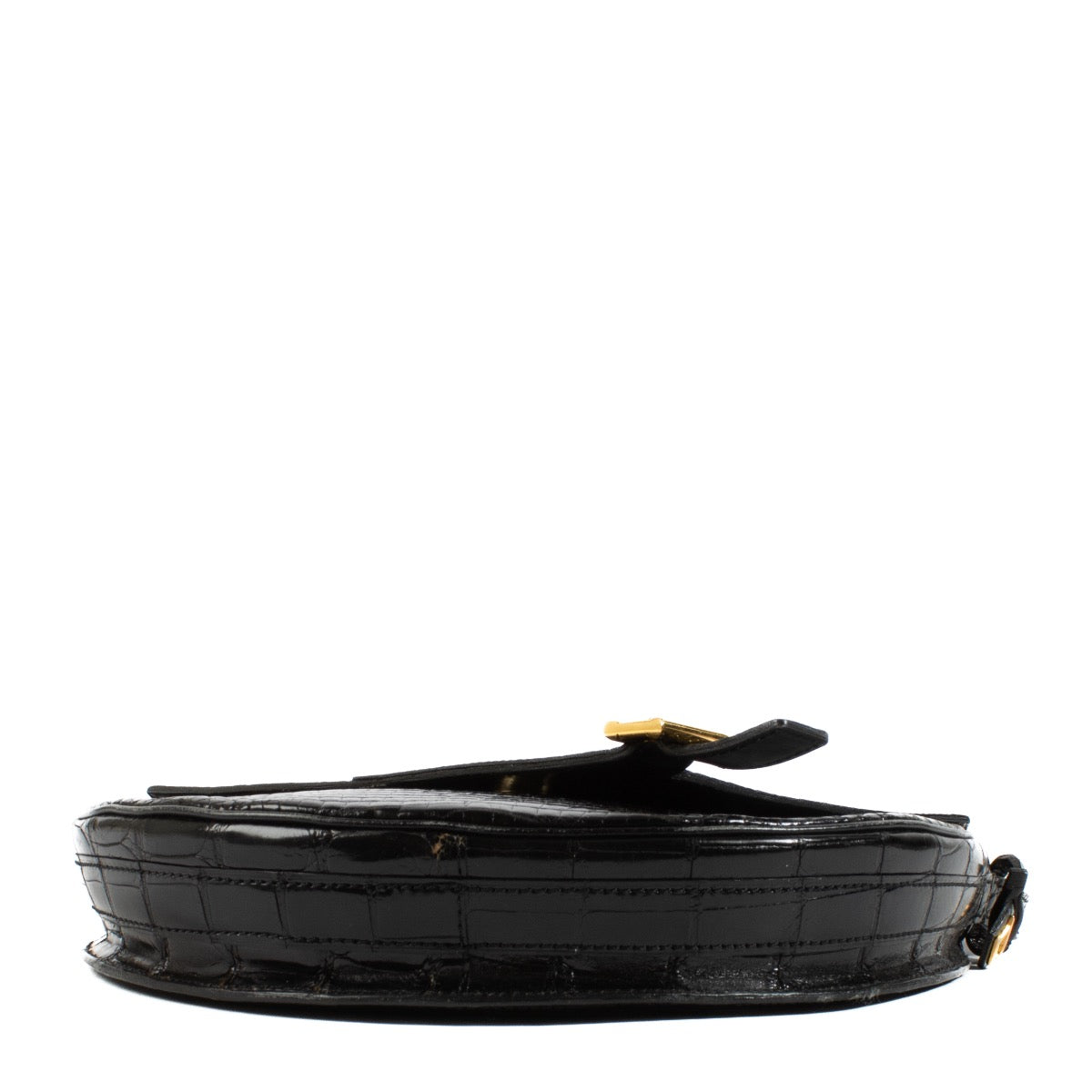 Buy authentic second hand Delvaux Black Crocodile Madelaine Crossbody Bag at Labellov.com