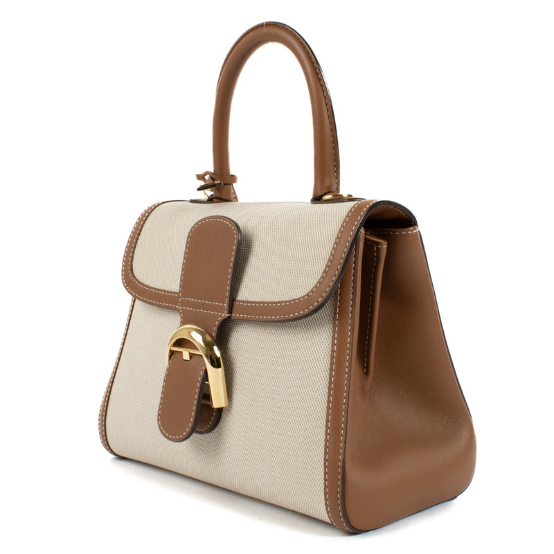 Delvaux Natural/Tan Canvas/Calfskin Brillant PM