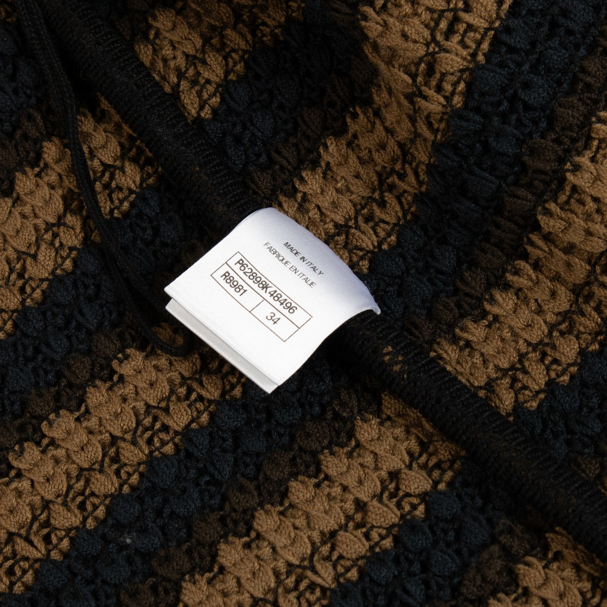 Chanel 20C Brown/Black Striped Jacket - Size FR34
