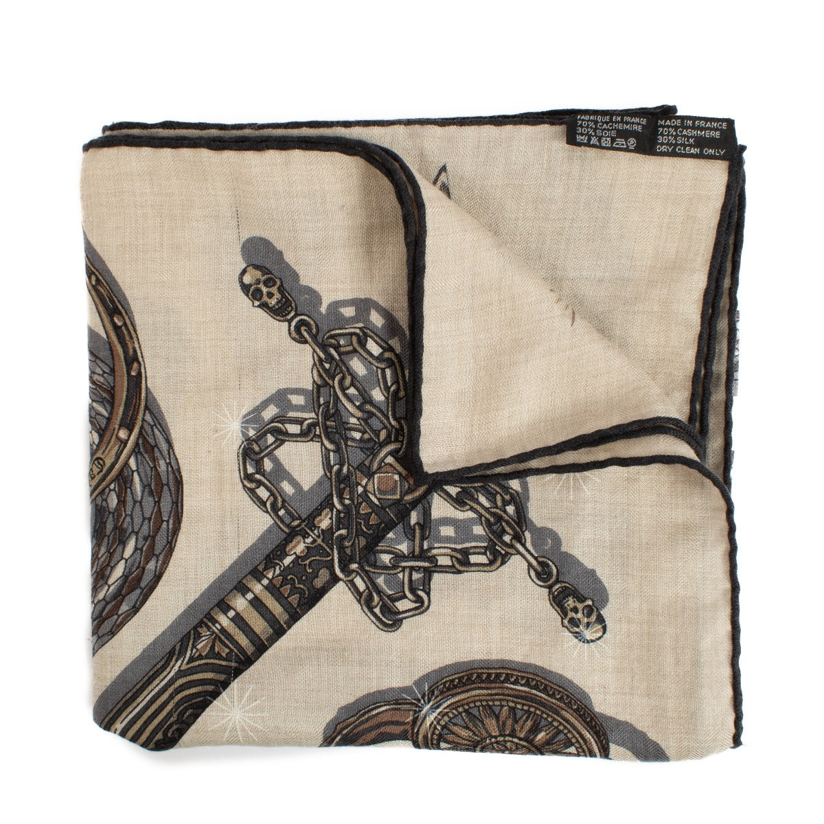Hermès Blue Caducée Rock Cashmere/Silk 100 Scarf