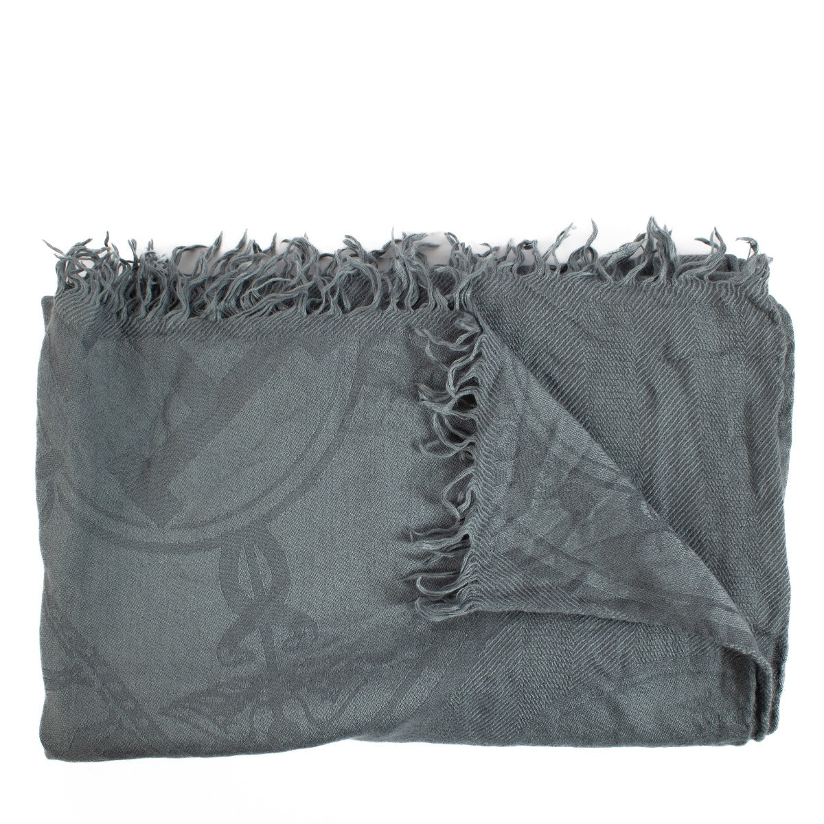 Hermès Grey New Libris Stole Scarf