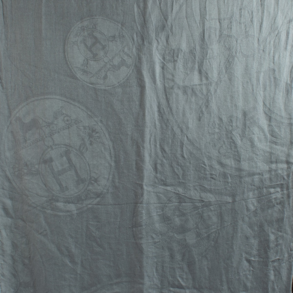 Hermès Grey New Libris Stole Scarf