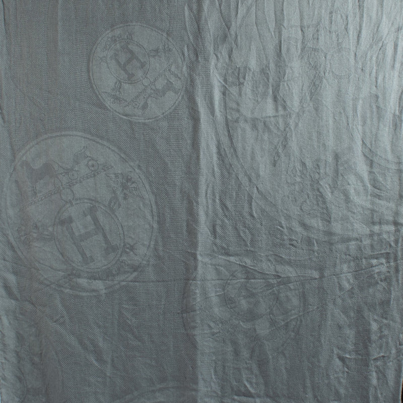 Hermès Grey New Libris Stole Scarf