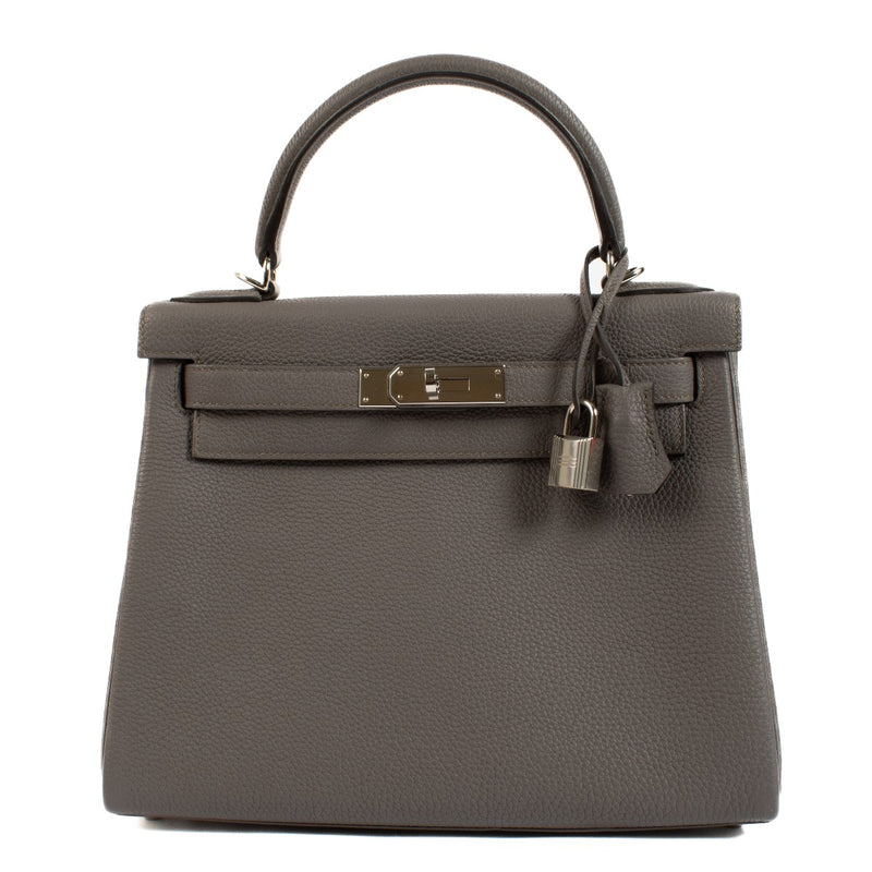 Hermès Kelly 28 Etain Togo PHW