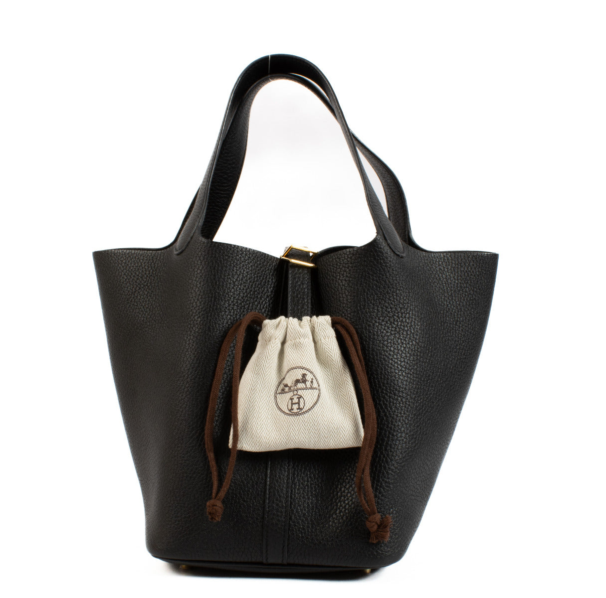 Hermès Picotin 22 Zwart Clemence GHW