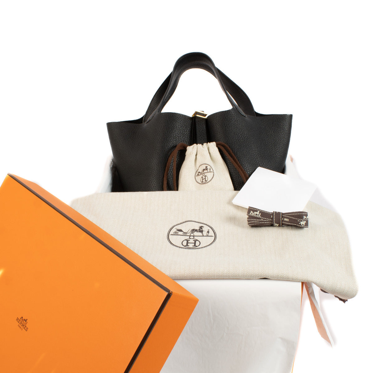 Hermès Picotin 22 Black Clemence GHW
