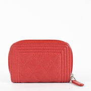 Authentic Second Hand Chanel Coral Caviar Boy Chanel Zipped Card Holder Wallet on Labellov.com