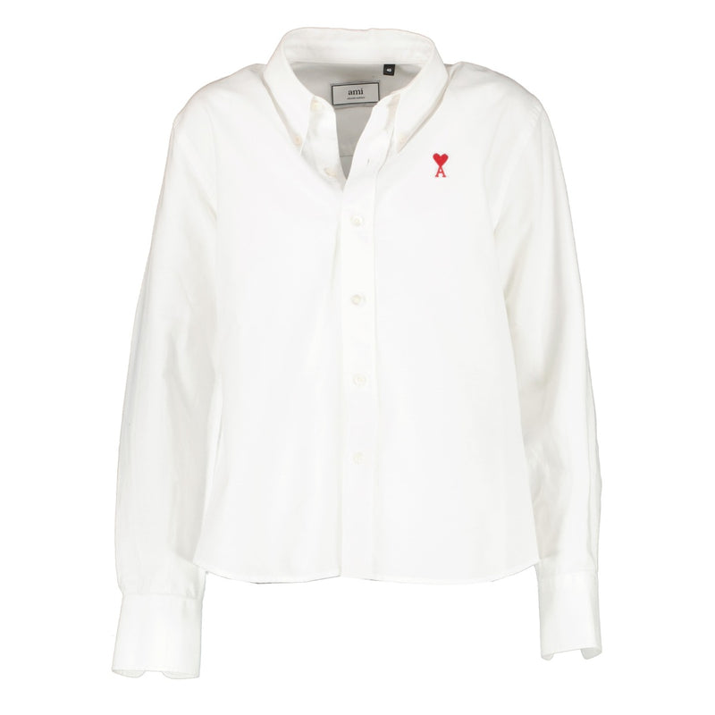 AMI Paris White Cotton Poplin Shirt - Size FR 40
