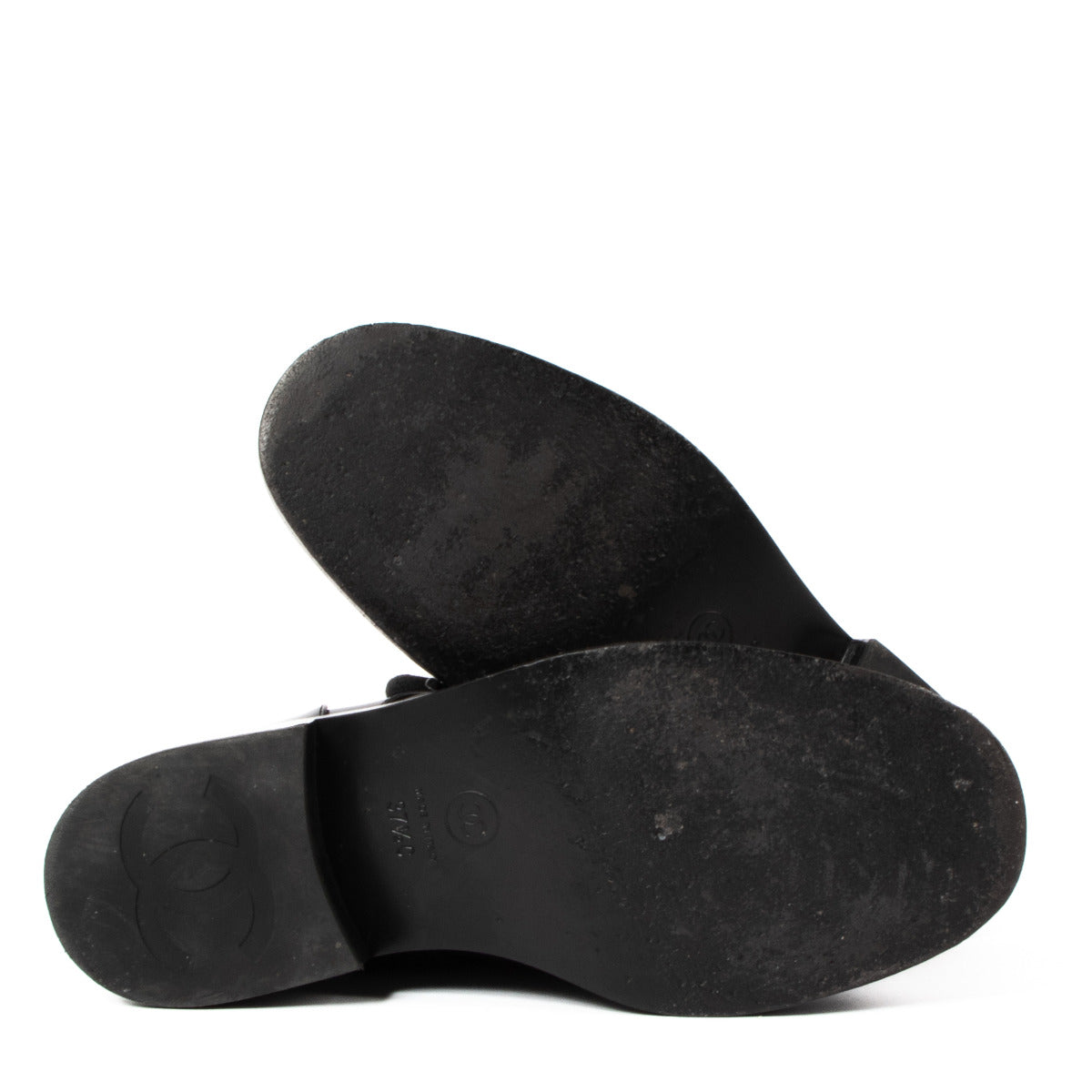 Bottes Chanel en cuir noir - taille 37,5