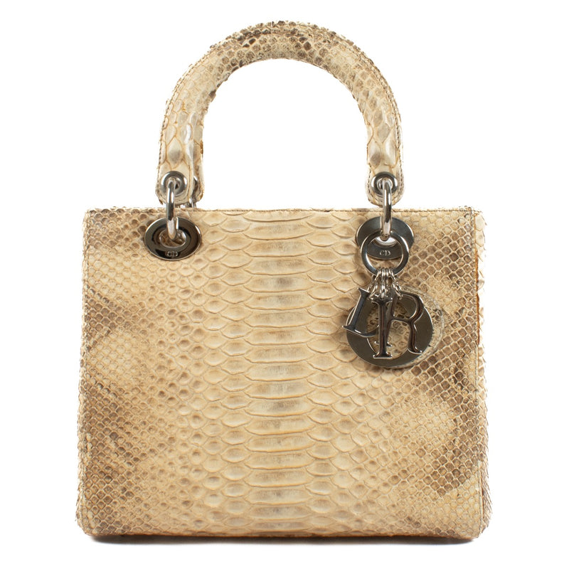 shop 100% authentic second hand Christian Dior Beige Python Medium Lady Dior Bag on Labellov.com