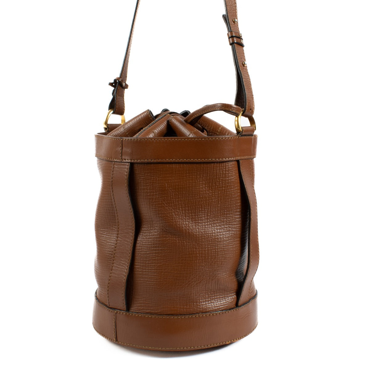 Delvaux Brown Leather Bucket Bag