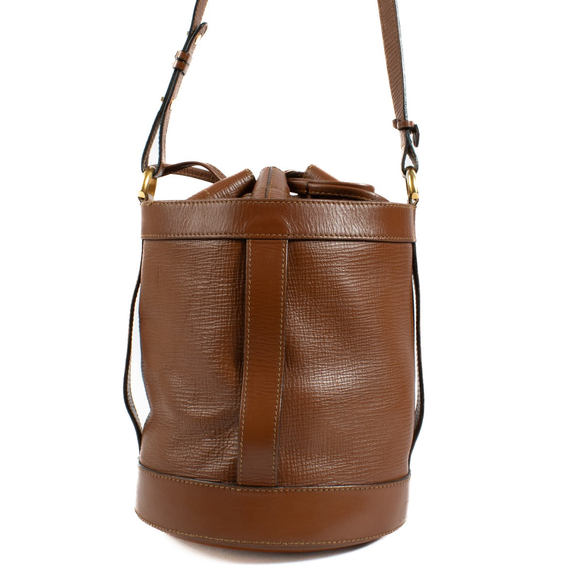 Delvaux Brown Leather Bucket Bag