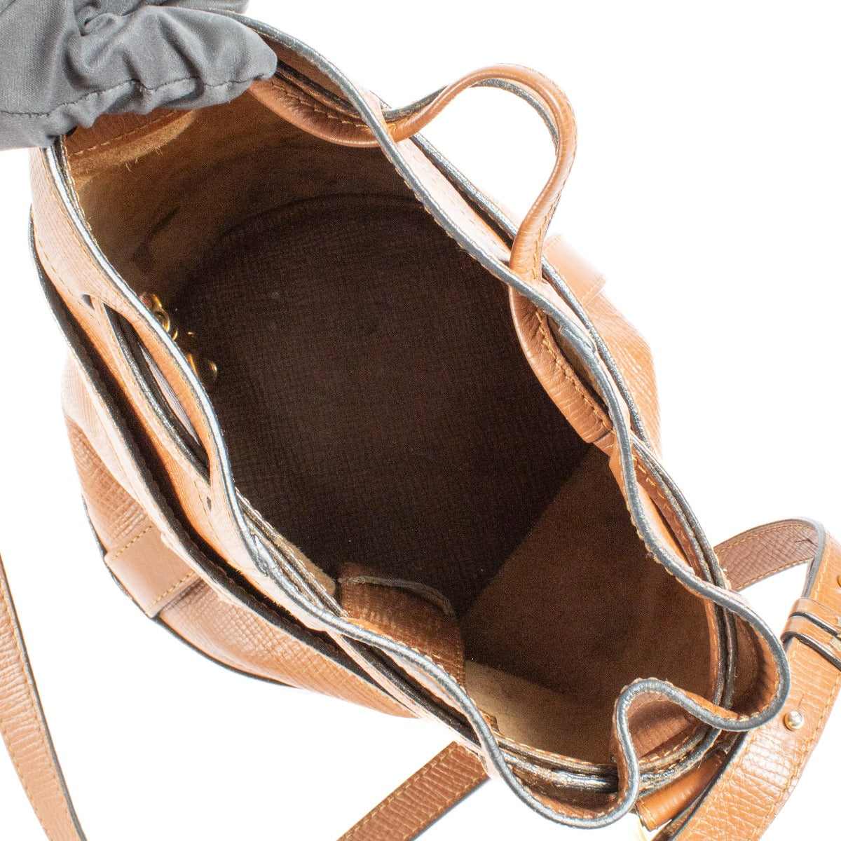 Delvaux Brown Leather Bucket Bag