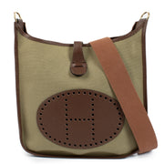 shop 100% authentic second hand Hermès Evelyne 29 Green/Brown Canvas/Epsom GHW on Labellov.com