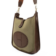 shop 100% authentic second hand Hermès Evelyne 29 Green/Brown Canvas/Epsom GHW on Labellov.com