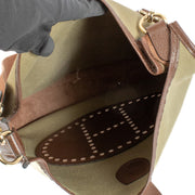 shop 100% authentic second hand Hermès Evelyne 29 Green/Brown Canvas/Epsom GHW on Labellov.com