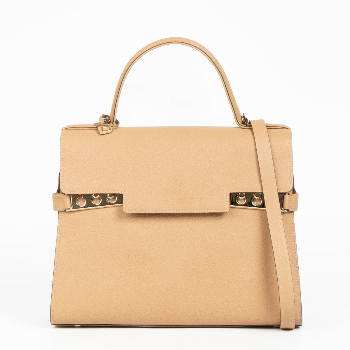 Delvaux Tempête GM en Cuir de Veau Crispy Beige