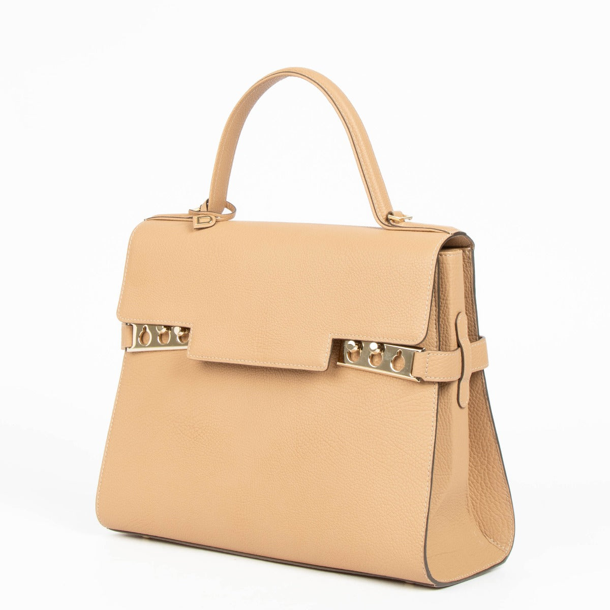 Delvaux Tempête GM en Cuir de Veau Crispy Beige