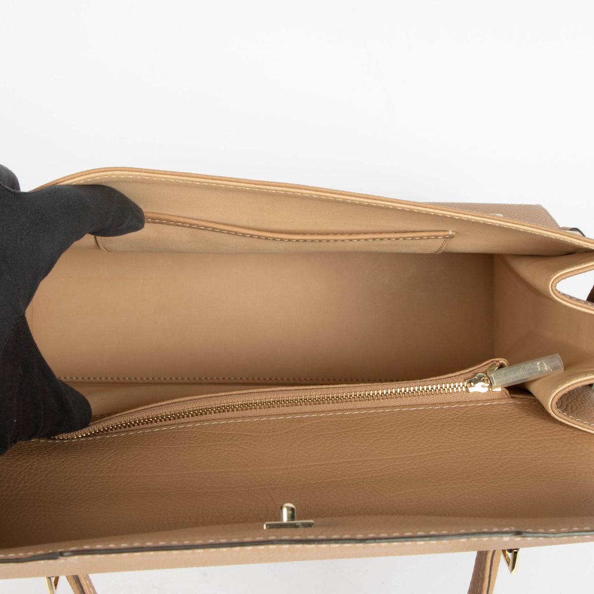 Delvaux Tempête GM en Cuir de Veau Crispy Beige