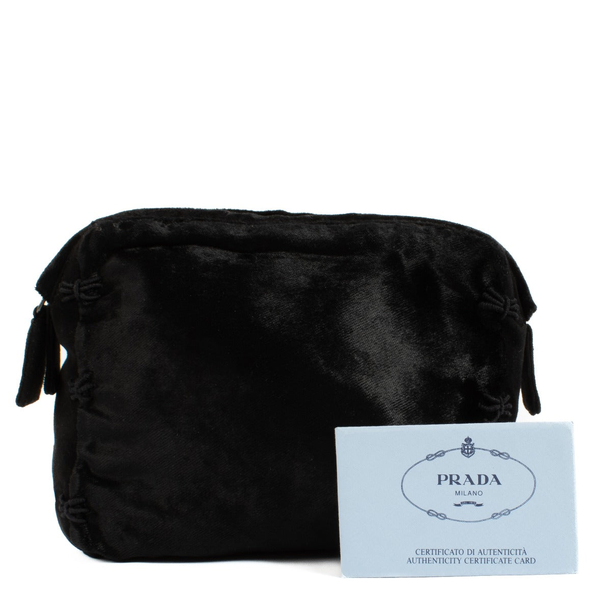 Prada Vintage Black Velvet Clutch