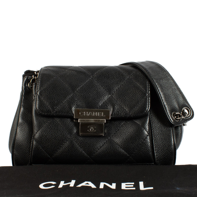 Chanel Black Accordion Flap Shoulder Bag