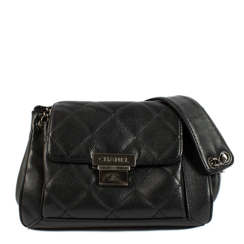 Chanel Black Accordion Flap Shoulder Bag