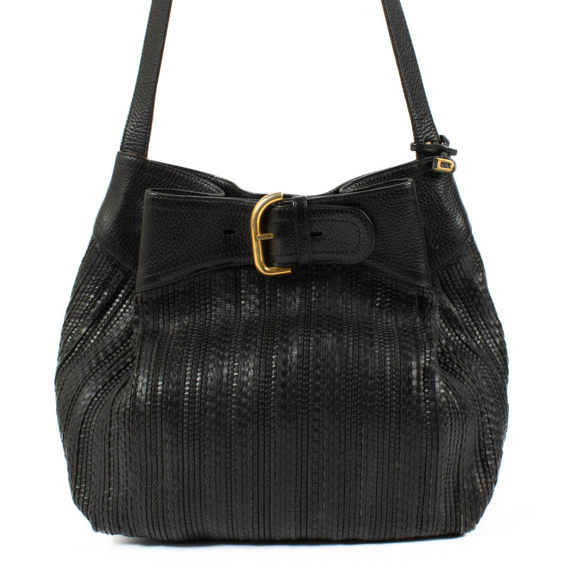 Delvaux Black Toile de Cuir Bergerac Bag