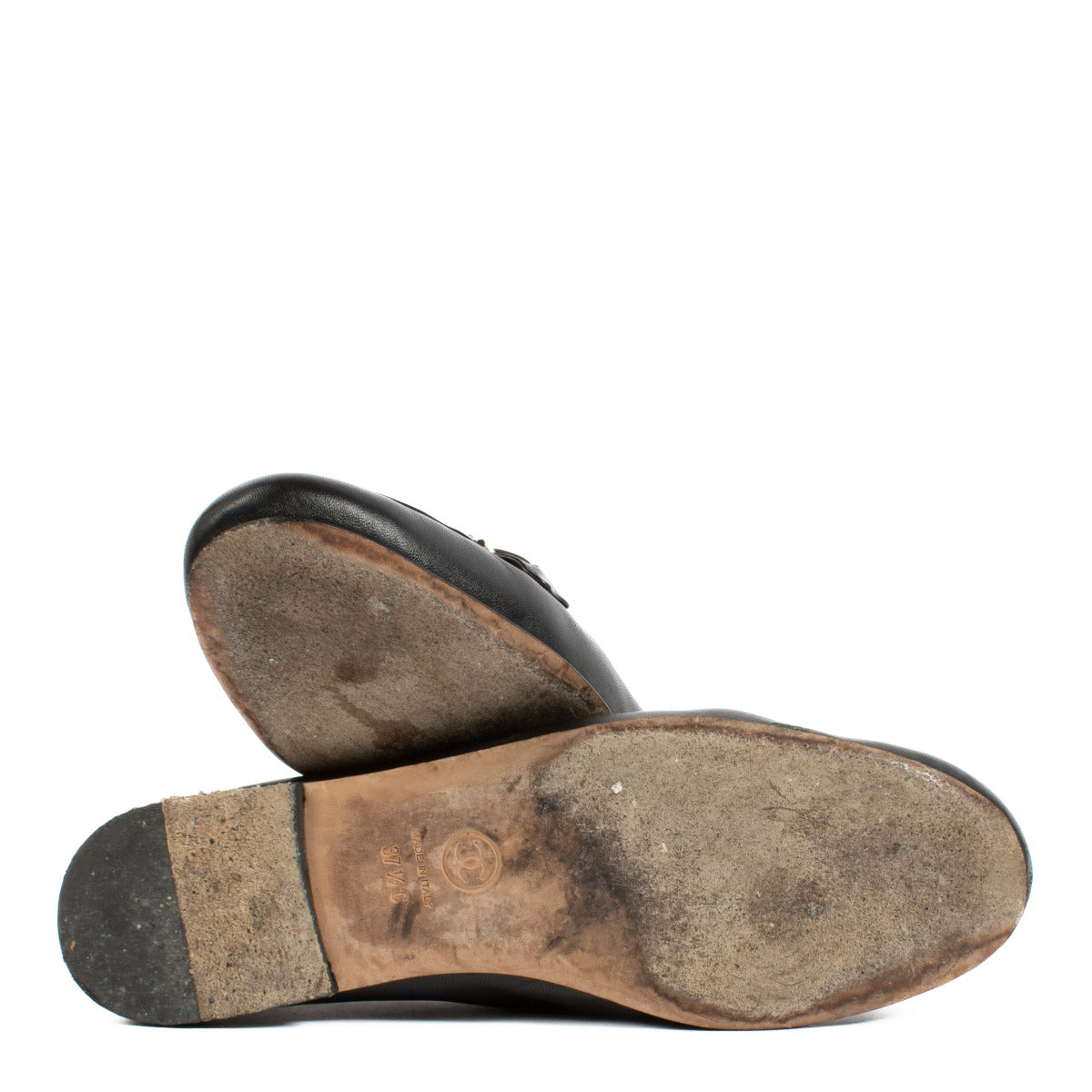 Chanel zwarte leren ballerina's - maat 37,5