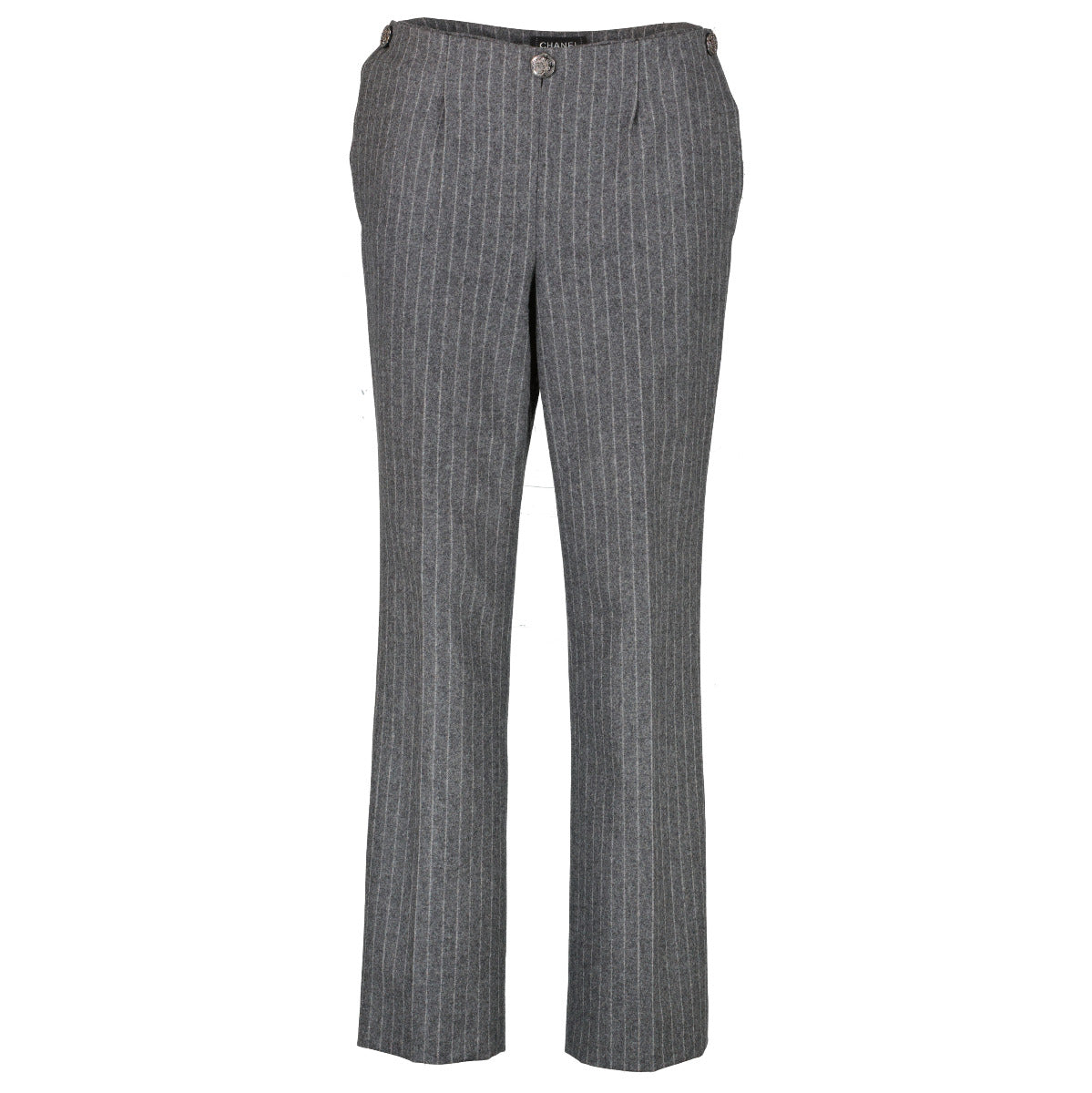 Chanel Grey Pinstripe Pants - size 36