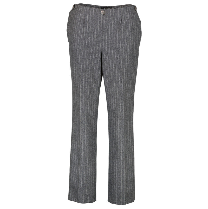 Chanel Grey Pinstripe Pants - size 36