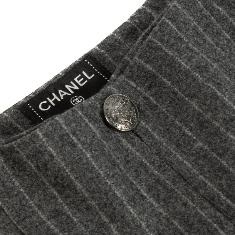 Chanel Grey Pinstripe Pants - size 36