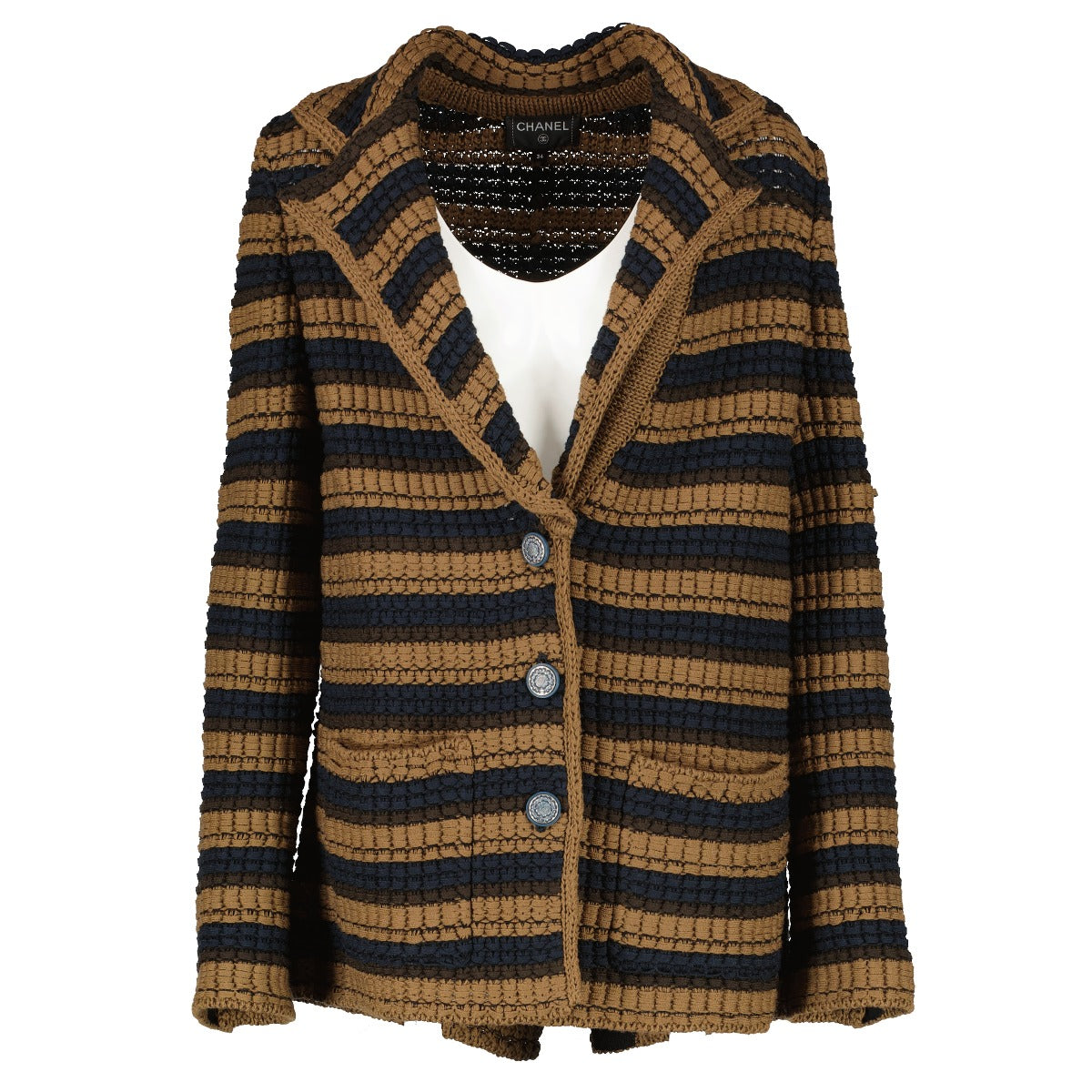 Chanel 20C Brown/Black Striped Jacket